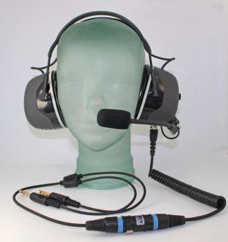 LUH-3X, LOESCHER-Universal-Headset mit PTT und Kopfbgel 43,5dB