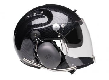 ROLLBAR PLUS, UL-Helm, carbon optic mit klarem Visier und Neopren Halsschutz, ohne Headset