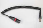 coiled cable for LUH-series headsets with 6 pin mini-xlr female and 4 pin XLR male