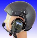 SkyRider, paramotor helmet, carbon optic, with LUH-3