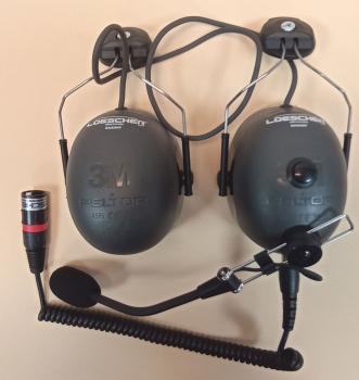 LUH-3X, LOESCHER-Universal-Headset mit PTT und Helmhalterung, 43,5dB