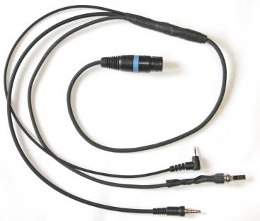 Umschalt-Adapterkabel fr LUH-Serie, VXA-300 <> Standard 2,5mm gerade, kurz fr z.B. COBRA, DJ-C7 etc.