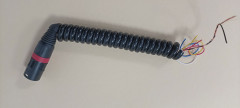 coiled cable for LUH-series headsets, with 4 pin XLR male