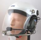 ROLLBAR UL-Helm, perlwei mit Visier, Neopren Halsschutz und LUH-3